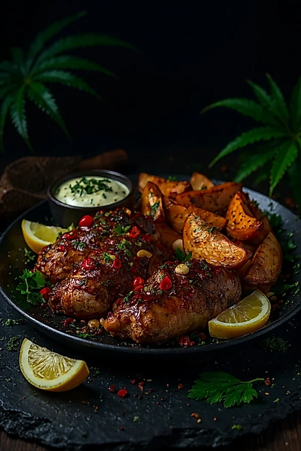 Курица по-деревенски с хрустящим картофелем