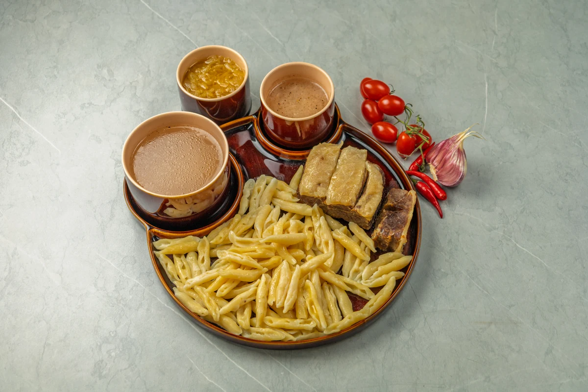 Галушки с сушеным мясом